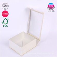 boîte de papier de rectangle blanc de haute qualité avec la fenêtre claire